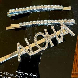 Aloha rhinestone hair pins-New never worn